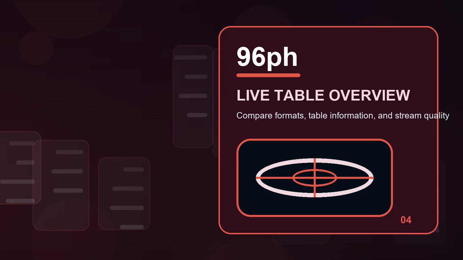 96ph live casino illustration for table format in the responsible choice journal