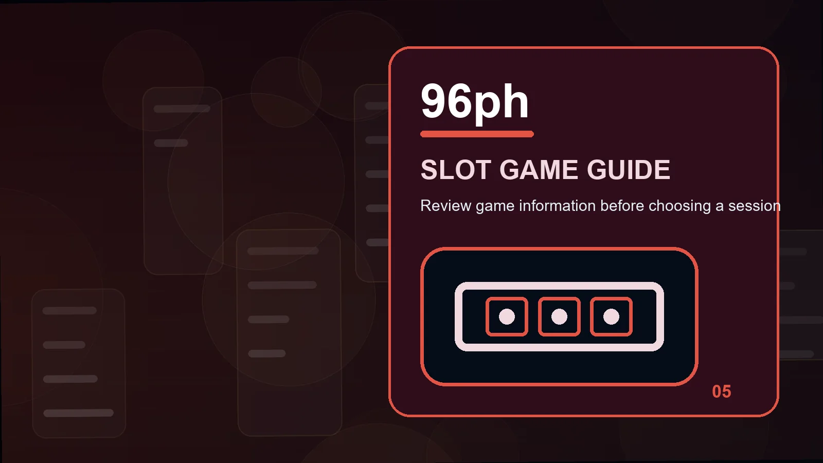 96ph slots illustration for a practical check for lobby filters